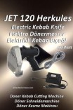 JET 120 Hercules Döner Kıçağı, büyük miktarlarda döner pişirmek için gerçek bir güç merkezidir. Yüksek performanslı motoru ve hassas paslanmaz çelik bıçağı sayesinde günde 100 kg'dan fazla et işleyebilir; büyük ölçekli işletmeler ve yoğun atıştırmalık büf