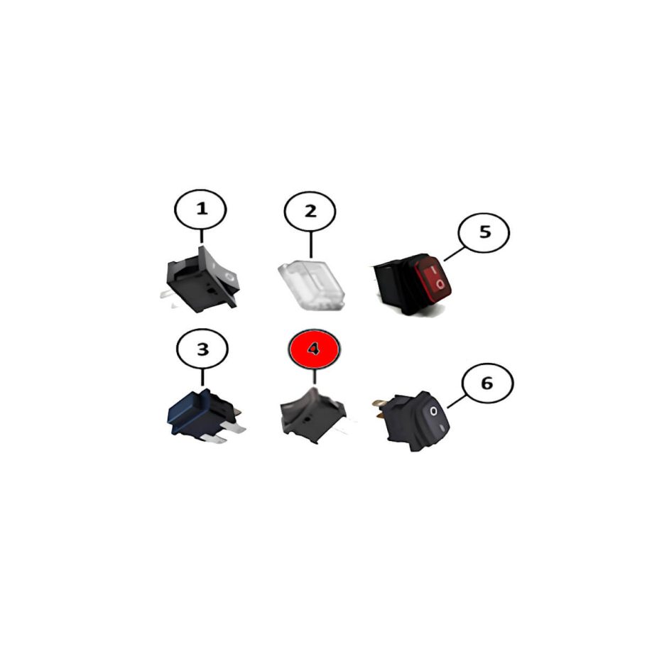 STA-038-039 Druckschalter, Schwarz, Ein-Aus-Ein Druckschalter, Schwarz, Ein-Aus-Ein für Jet 90 Star – Ersatzteil für Kebab-Messer