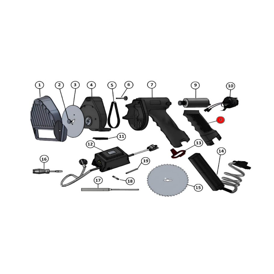 Abdeckschale für Griff – Jet 100 Tiger Ersatzteil für Kebab-Messer Abdeckschale für Griff für Jet 100 Tiger – Ersatzteil für Kebab-Messer