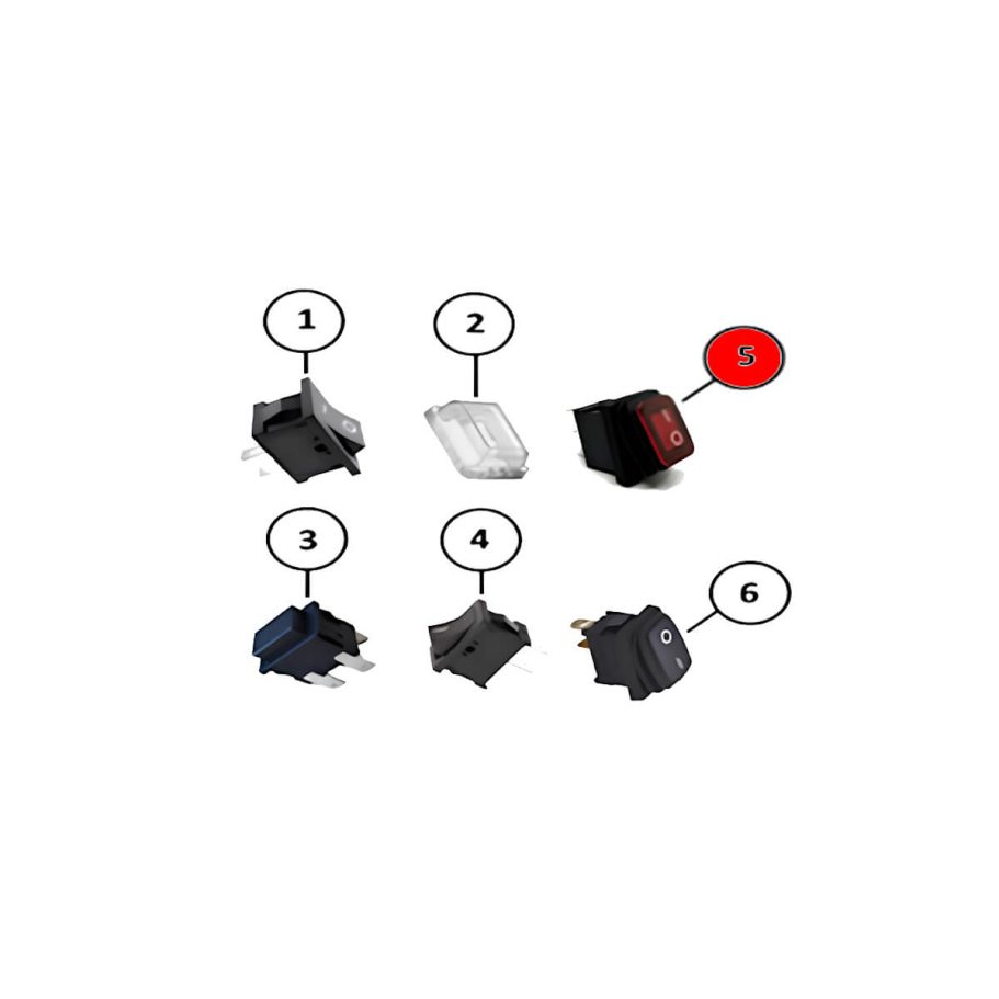 STA-039-040 Wippschalter, Ein-Aus, rot, beleuchtet Wippschalter, Ein-Aus, rot, beleuchtet für Jet 90 Star – Ersatzteil für Kebab-Messer