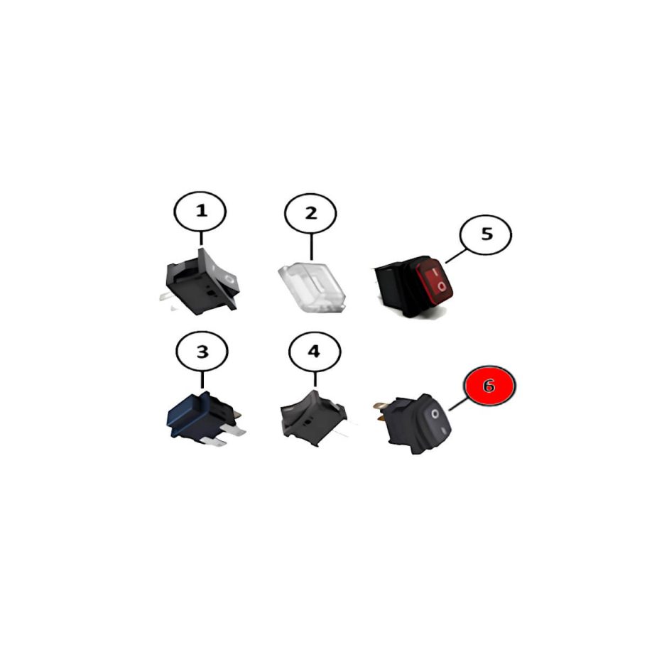 KIN-040-041 Wippschalter, Ein-Aus, schwarz, unbeleuchtet Wippschalter, Ein-Aus, schwarz, unbeleuchtet für Jet 90 King – Ersatzteil für Kebab-Messer